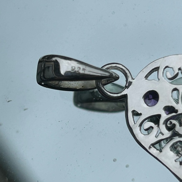 Hamsa evil eye chakra sterling silver pendant - Picture 5 of 5